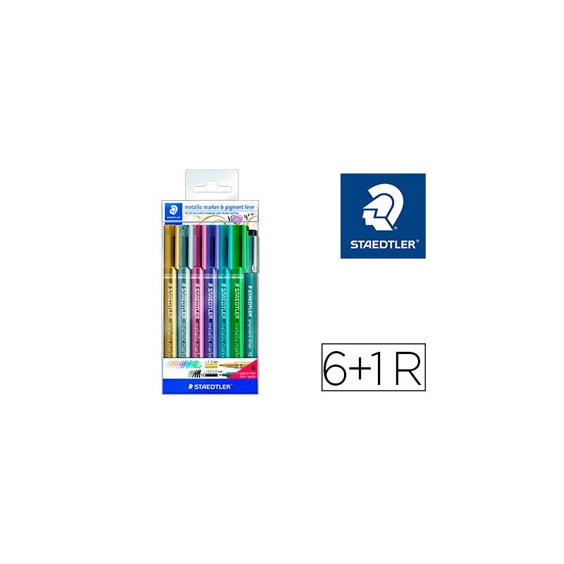 Rotulador staedtler metalico 8323 blister de 6 unidades colores surtidos 1 rotulador calibrado 308 c2-9 Rotulador staedtler metalico 8323 blister de 6 unidades colores surtidos 1 rotulador calibrado 308 c2-9