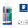 Rotulador staedtler metalico 8323 blister de 6 unidades colores surtidos  1 rotulador calibrado 308 c2-9
