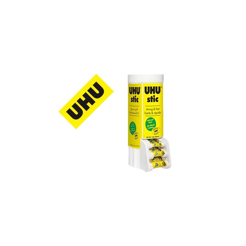 Pegamento uhu barra expositor sobremesa multiformato 8-21-40 gr 530x190x210 mm  12 uds sin cargo 21 gr