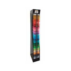 Expositor guarro metalico vacio 36 estantes para cartulina iris din a4 185 gr 30x40x200 cm