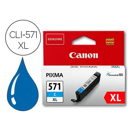 Ink-jet canon cli-571xl pixma mg6852 / ts6050 / ts8050 cian 500 pag