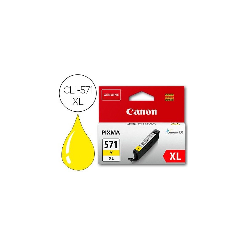 Ink-jet canon cli-571xl pixma mg6852 / ts6050 / ts8050 amarillo 500 pag