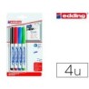 Rotulador edding para pizarra blanca 661 punta redonda 1-2 mm blister de 4 unidades colores surtidas