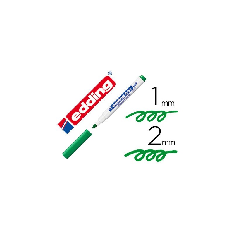 Rotulador edding para pizarra blanca 661 color verde punta redonda 1-2 mm
