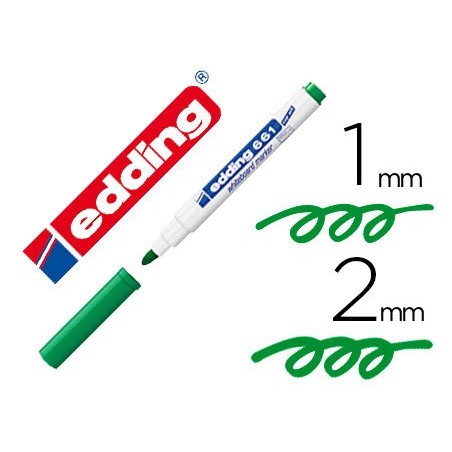 Rotulador edding para pizarra blanca 661 color verde punta redonda 1-2 mm