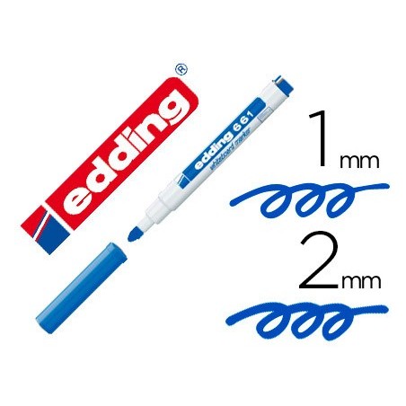 Rotulador edding para pizarra blanca 661 color azul punta redonda 1-2 mm