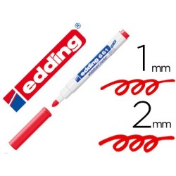 Rotulador edding para pizarra blanca 661 color rojo punta redonda 1-2 mm