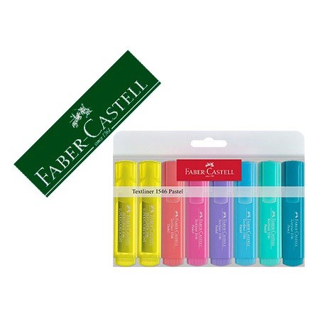 Rotulador faber fluorescente 1546 color pastel estuche 8 unidades surtidas