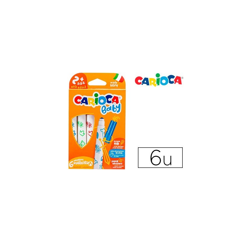 Rotulador carioca baby 2 años caja 6 colores surtidos