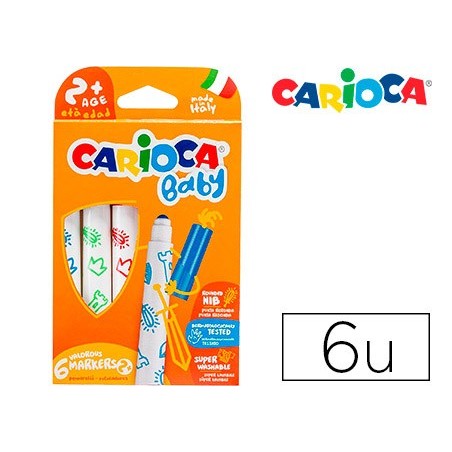 Rotulador carioca baby 2 años caja 6 colores surtidos