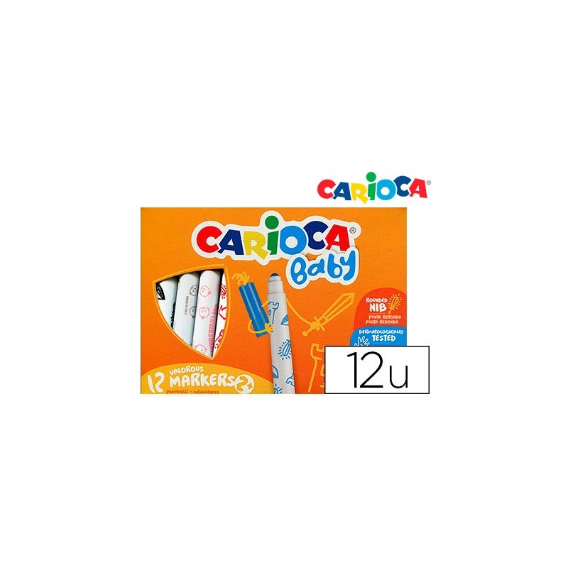Rotulador carioca baby 2 años caja 12 colores surtidos