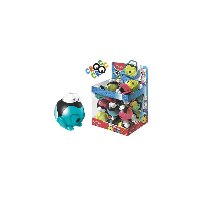 Sacapuntas maped plastico croc croc signal con deposito 1 uso colores surtidos