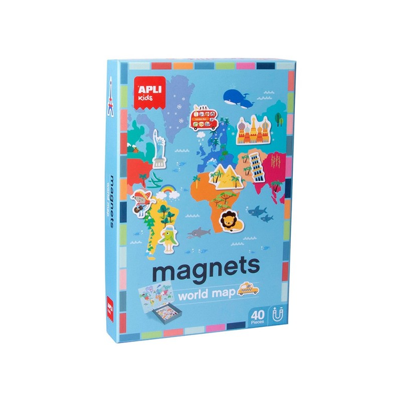 Juego apli didactico magnetico mapa mundi 40 piezas Juego apli didactico magnetico mapa mundi 40 piezas