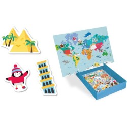 Juego apli didactico magnetico mapa mundi 40 piezas