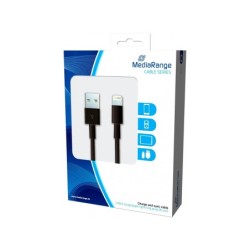 Cable usb 2.0 a apple lightning mediarange usb 2.0 longitud de cable 1 mt negro