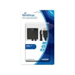 Cable hdmi a vga jack 3.5 mm mediarange negro
