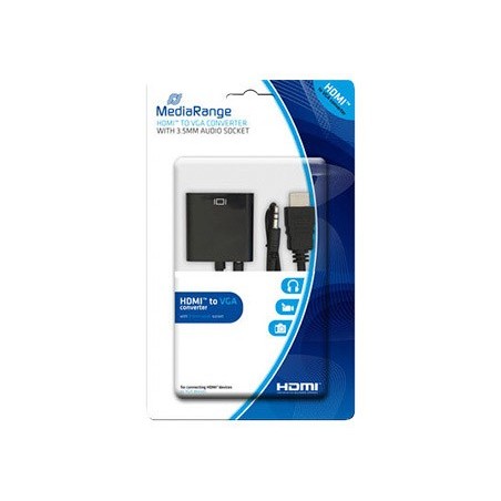 Cable hdmi a vga jack 3.5 mm mediarange negro