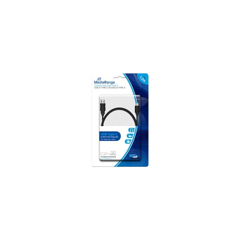 Cable usb 3.1 tipo c a usb 3.0 tipo a mediarange longitud del cable 1.2 mt negro Cable usb 3.1 tipo c a usb 3.0 tipo a mediarange longitud del cable 1.2 mt negro