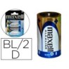 Pila maxell alcalina 1.5v tipo d lr20 blister de 2 unidades