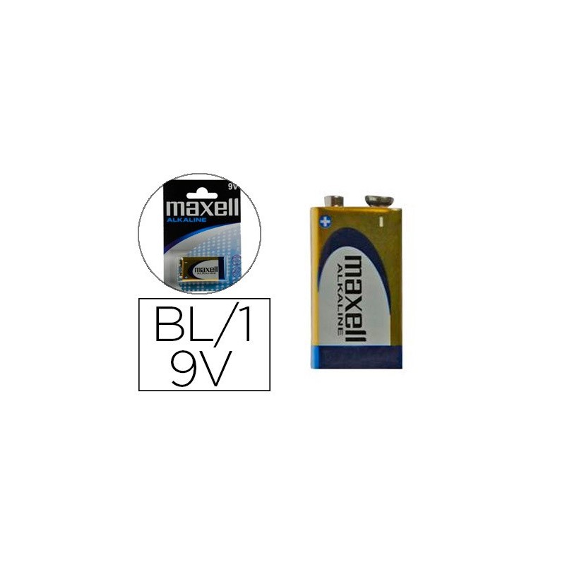 Pila maxell alcalina 9v lr09 blister de 1 unidad