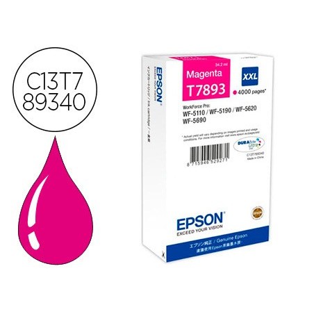 Ink-jet epson t7893xxl wf-5110 / 5190 / 5620 / 5690 magenta alta capacidad