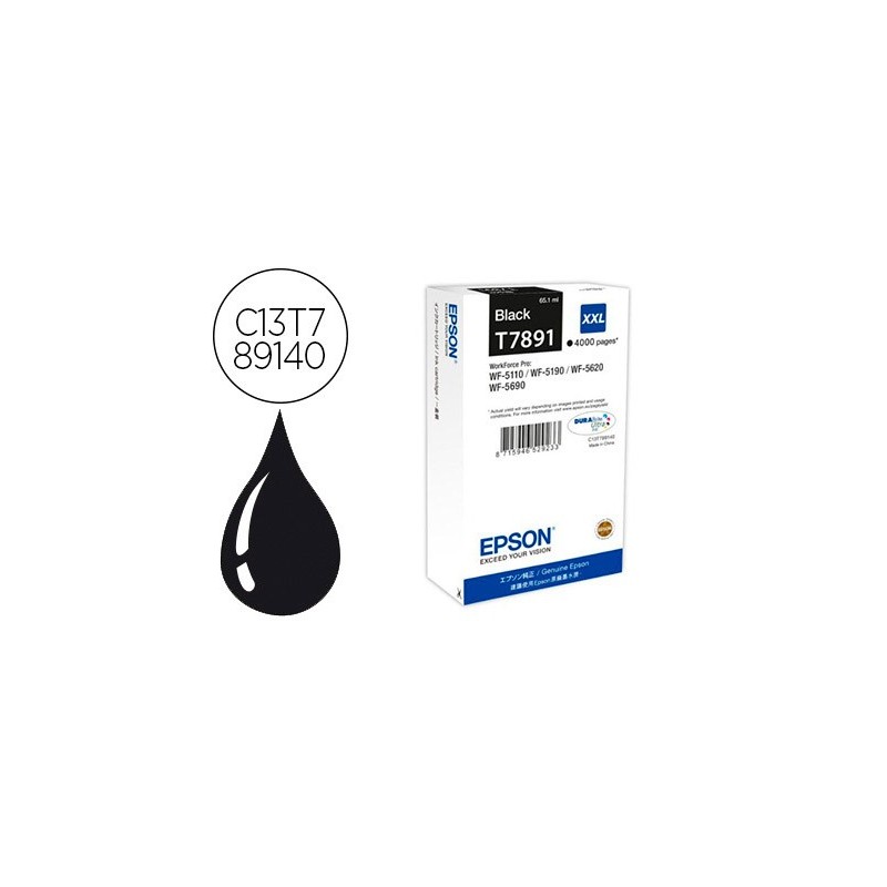 Ink-jet epson t7891xxl wf-5110 / 5190 / 5620 / 5690 negro alta capacidad