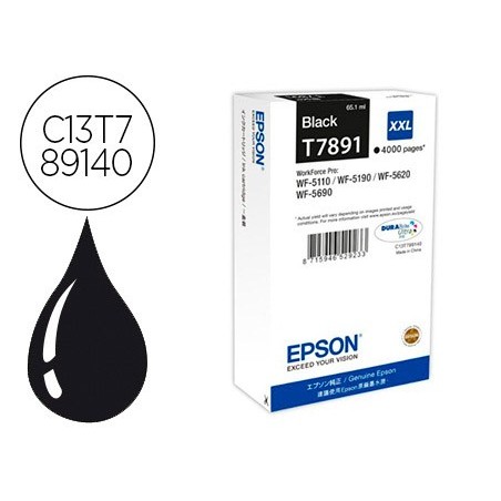 Ink-jet epson t7891xxl wf-5110 / 5190 / 5620 / 5690 negro alta capacidad