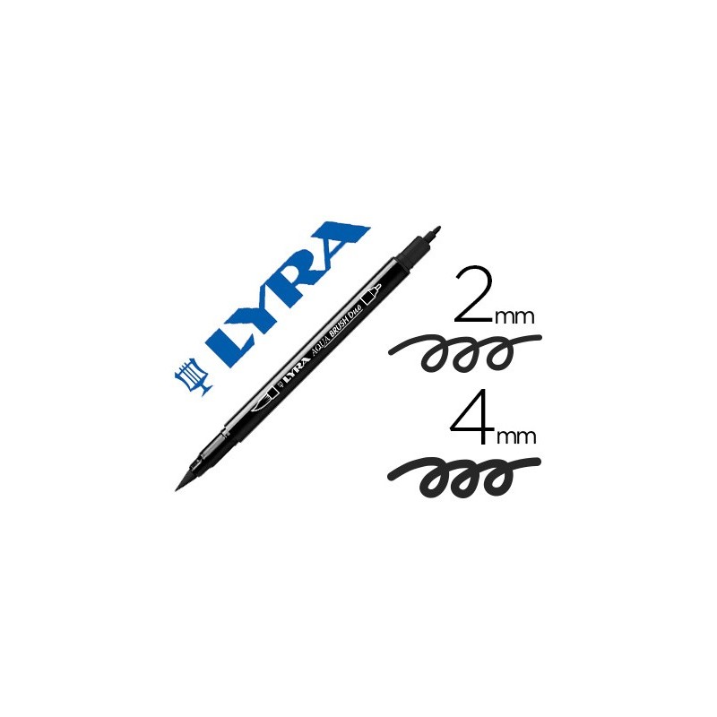 Rotulador lyra aqua brush acuarelable doble punta fina y pincel negro Rotulador lyra aqua brush acuarelable doble punta fina y pincel negro