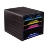 Fichero cajones de sobremesa cep 5 cajones mixtos negro/multicolor 360x288x270 mm