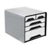 Fichero cajones de sobremesa cep 5 cajones mixtos blanco/negro 360x288x270 mm