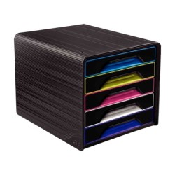 Fichero cajones de sobremesa cep 5 cajones negro/multicolor 360x288x270 mm