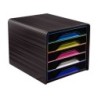 Fichero cajones de sobremesa cep 5 cajones negro/multicolor 360x288x270 mm