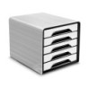 Fichero cajones de sobremesa cep 5 cajones blanco/negro 360x288x270 mm
