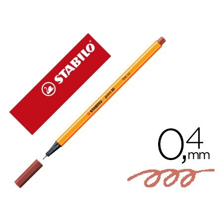 Rotulador stabilo punta de fib ra point 88 siena tostado punta fina 0,4mm