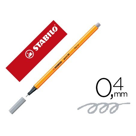 Rotulador stabilo punta de fib ra point 88 gris azulado claro punta fina 0,4mm