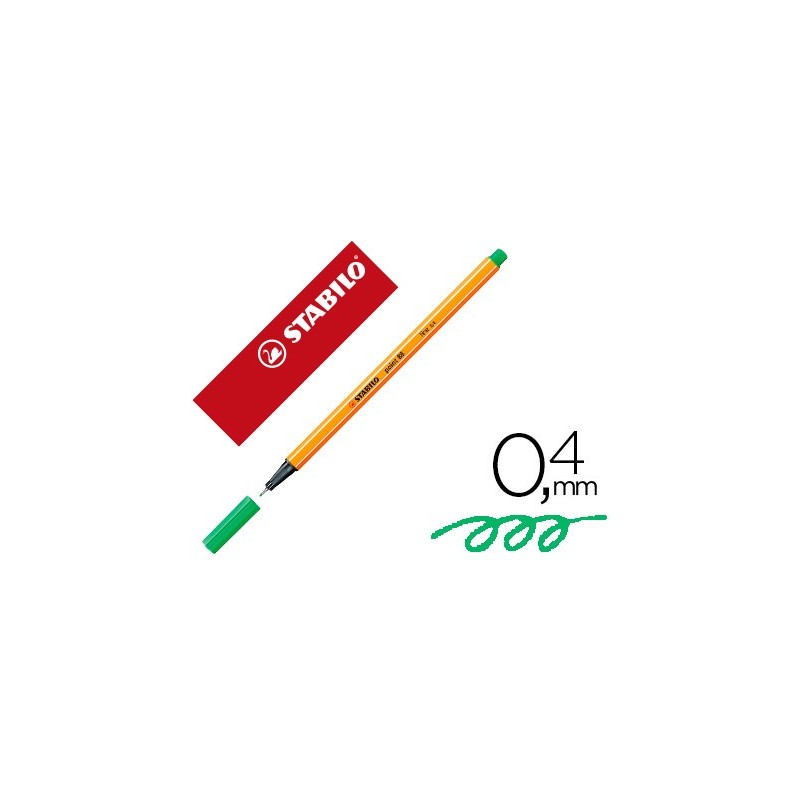 Rotulador stabilo punta de fib ra point 88 esmeralda claro punta fina 0,4mm Rotulador stabilo punta de fib ra point 88 esmeralda claro punta fina 0,4mm