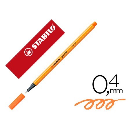 Rotulador stabilo punta de fib ra point 88 bermellon palido punta fina 0,4mm