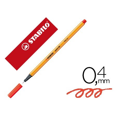 Rotulador stabilo punta de fib ra point 88 bermellon punta fina 0,4mm