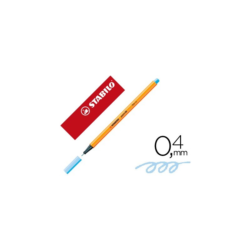 Rotulador stabilo punta de fib ra point 88 azul claro punta fina 0,4mm Rotulador stabilo punta de fib ra point 88 azul claro punta fina 0,4mm