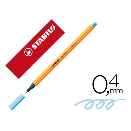 Rotulador stabilo punta de fib ra point 88 azul claro punta fina 0,4mm