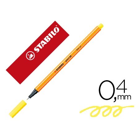 Rotulador stabilo punta de fib ra point 88 amarillo limon punta fina 0,4mm