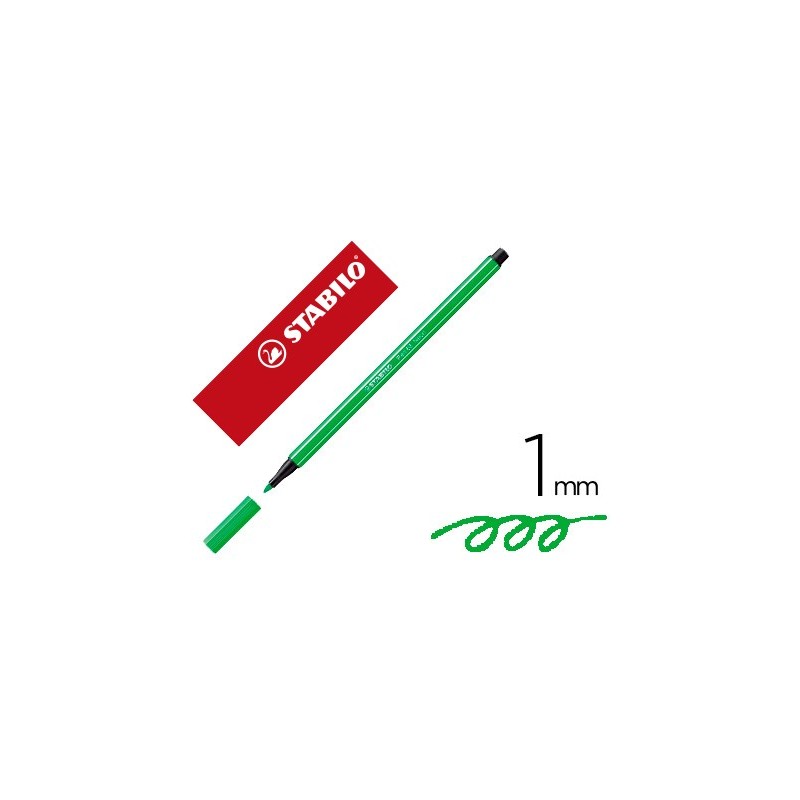 Rotulador stabilo acuarelable pen 68 verde neon punta gruesa 1mm