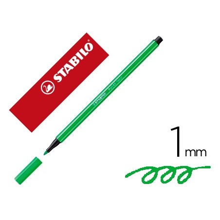 Rotulador stabilo acuarelable pen 68 verde neon punta gruesa 1mm
