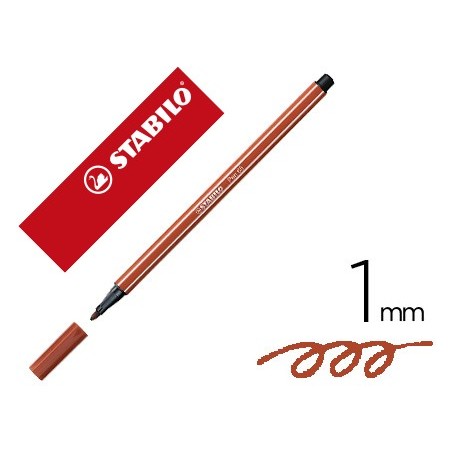 Rotulador stabilo acuarelable pen 68 siena tostado punta gruesa 1mm