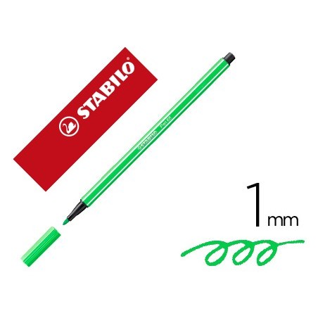 Rotulador stabilo acuarelable pen 68 esmeralda claro punta gruesa 1mm