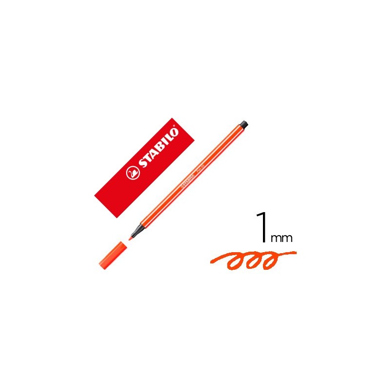 Rotulador stabilo acuarelable pen 68 bermellon punta gruesa 1mm