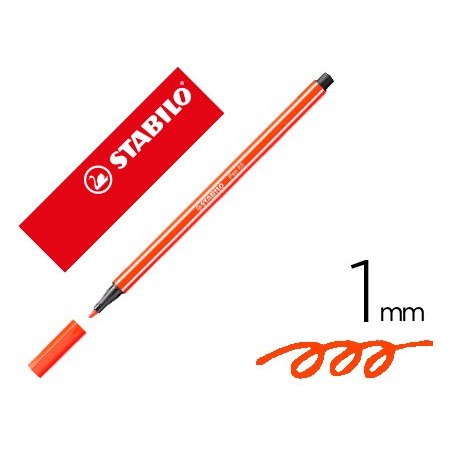 Rotulador stabilo acuarelable pen 68 bermellon punta gruesa 1mm
