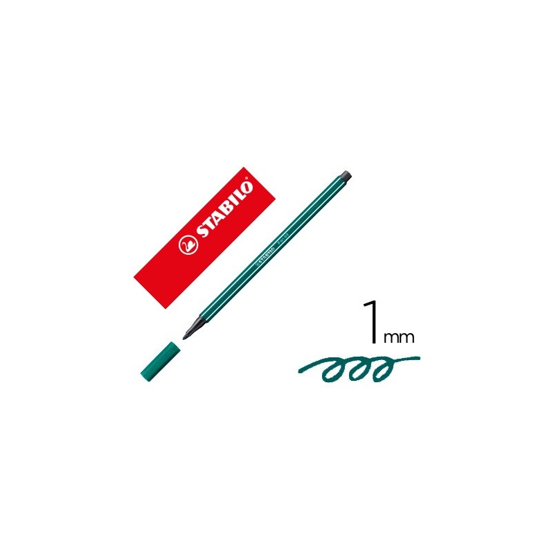 Rotulador stabilo acuarelable pen 68 azul verdoso punta gruesa 1mm