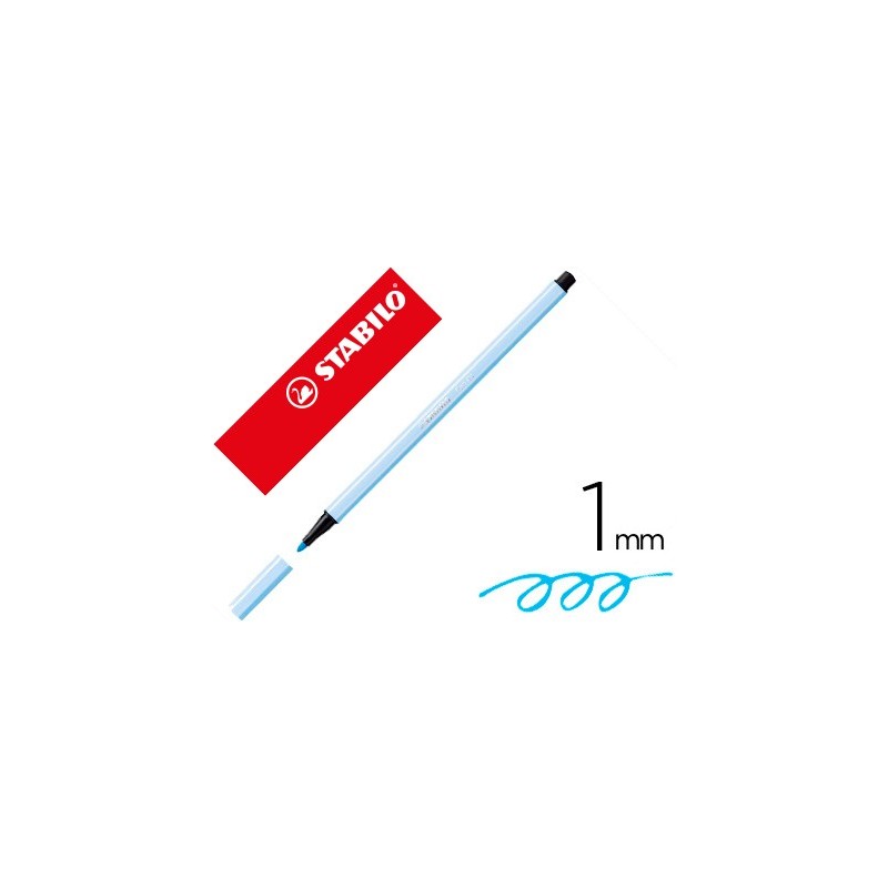 Rotulador stabilo acuarelable pen 68 azul claro punta gruesa 1mm