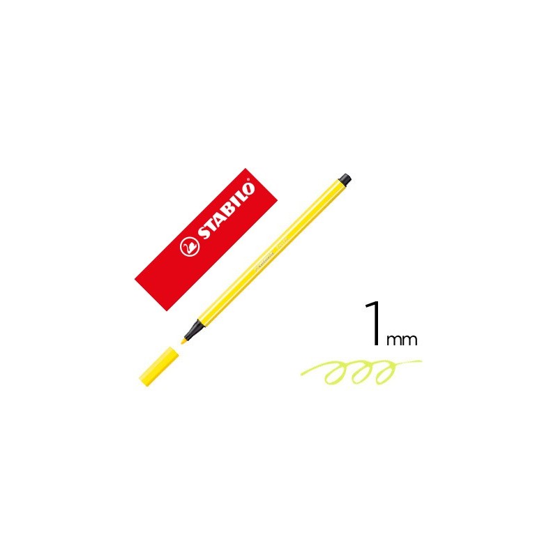 Rotulador stabilo acuarelable pen 68 amarillo limon punta gruesa 1mm